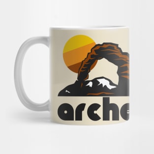 Retro Arches ))(( Tourist Souvenir National Park Design Mug